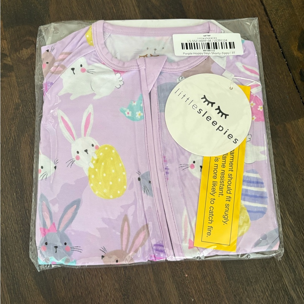 Little Sleepies Lavender Bunny Shortie Zippy